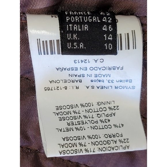 Javier Simorra Women's SZ 10 Long Cinch Trench Coat Brown Jacket Quilted Lining - Picture 8 of 8